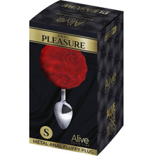 ALIVE Anal Pleasure Plug Liso Metal Pompon Rojo Talla S – Diseño Elegante Para Placer Seguro y Confiable
