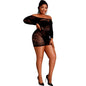 MOONLIGHT - MODEL 7 BLACK LONG-SLEEVED DRESS ONE SIZE / PLUS SIZE