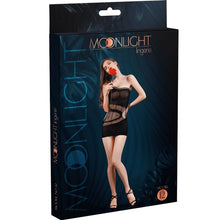 Comprar MOONLIGHT Modelo 12 Negro – Vestido Con Recortes Seductores y Malla Transparente-Noxtic