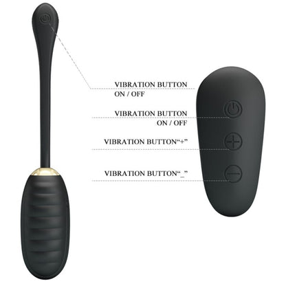 Comprar Pretty Love Doreen Huevo Vibrador Recargable Negro – Diseño Elegante Con Control Remoto Para Libertad Sensorial-Noxtic