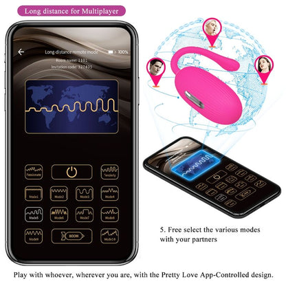 Comprar Pretty Love Doreen Huevo Vibrador Recargable Magenta – Estimulador Con Control Remoto Para Placer Personalizado-Noxtic