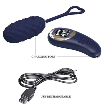 Comprar PRETTY LOVE Huevo Vibrador Control Remoto Azul – Silicona Médica Hipoalergénica Para Placer Seguro-Noxtic
