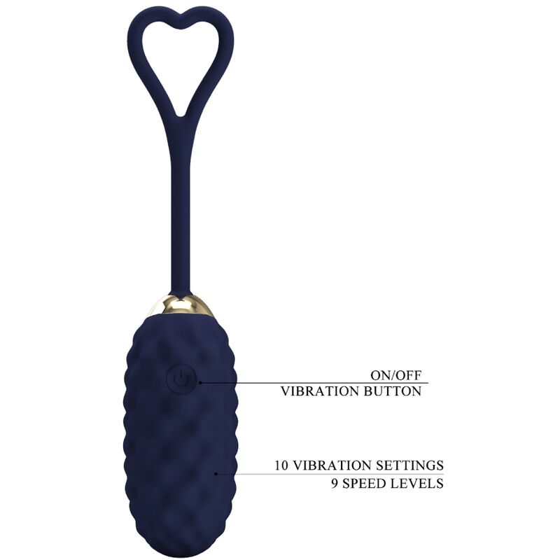 PRETTY LOVE Uovo vibrante con telecomando blu – Silicone medico ipoallergenico per un piacere sicuro