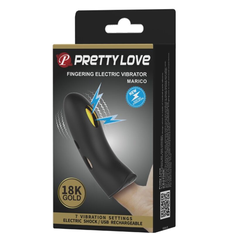 PRETTY LOVE Marico Black Elettrostimolatore per Dita – Stimolatore con Sette Modalità di Stimolazione Sensoriale