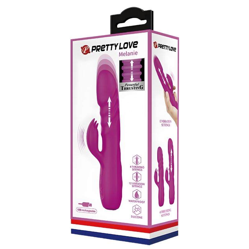Comprar PRETTY LOVE Melanie Vibrador Conejo Recargable Morado – Estimulador Dual Con Diseño Ergonómico-Noxtic