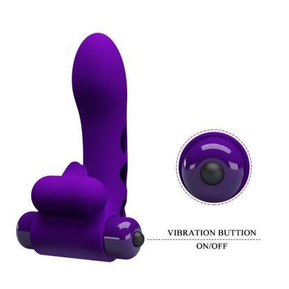PRETTY LOVE Orlando Funda De Dedo Vibrador Morado – Diseño Ergonómico Para Placer Personalizado