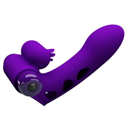 PRETTY LOVE Orlando Funda De Dedo Vibrador Morado – Diseño Ergonómico Para Placer Personalizado