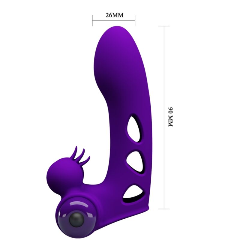 PRETTY LOVE Orlando Funda De Dedo Vibrador Morado – Diseño Ergonómico Para Placer Personalizado