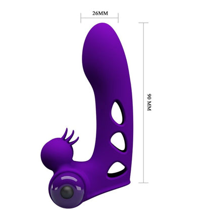 PRETTY LOVE Orlando Funda De Dedo Vibrador Morado – Diseño Ergonómico Para Placer Personalizado