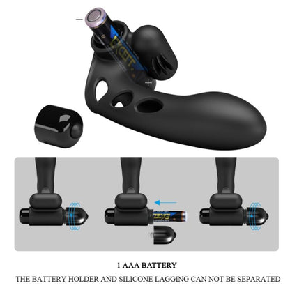 PRETTY LOVE Orlando Black Vibrating Finger Sleeve – Stimolazione precisa con design ergonomico