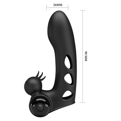 PRETTY LOVE Orlando Black Vibrating Finger Sleeve – Stimolazione precisa con design ergonomico