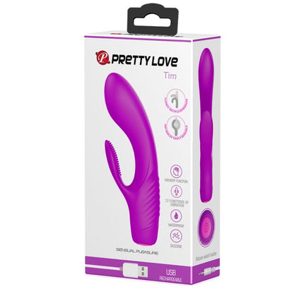 Comprar PRETTY LOVE Tim Vibrador Recargable Morado – Diseño Ergonómico Con Material De Silicona Médica-Noxtic