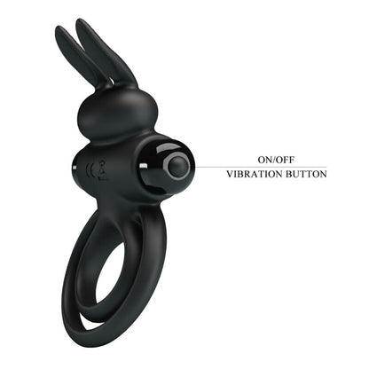 Comprar Pretty Love Anillo Vibrador Conejo Negro – Diseño Elegante Para Placer Sensual-Noxtic