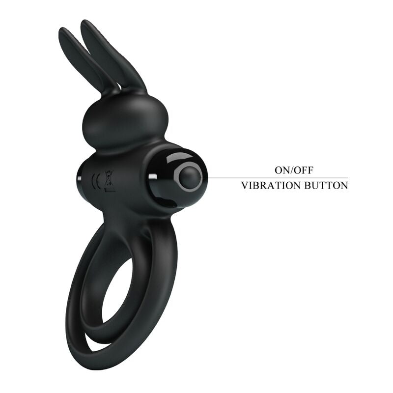 Pretty Love Anillo Vibrador Conejo Negro – Diseño Elegante Para Placer Sensual