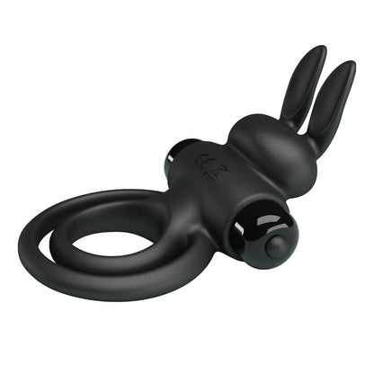 Comprar Pretty Love Anillo Vibrador Conejo Negro – Diseño Elegante Para Placer Sensual-Noxtic