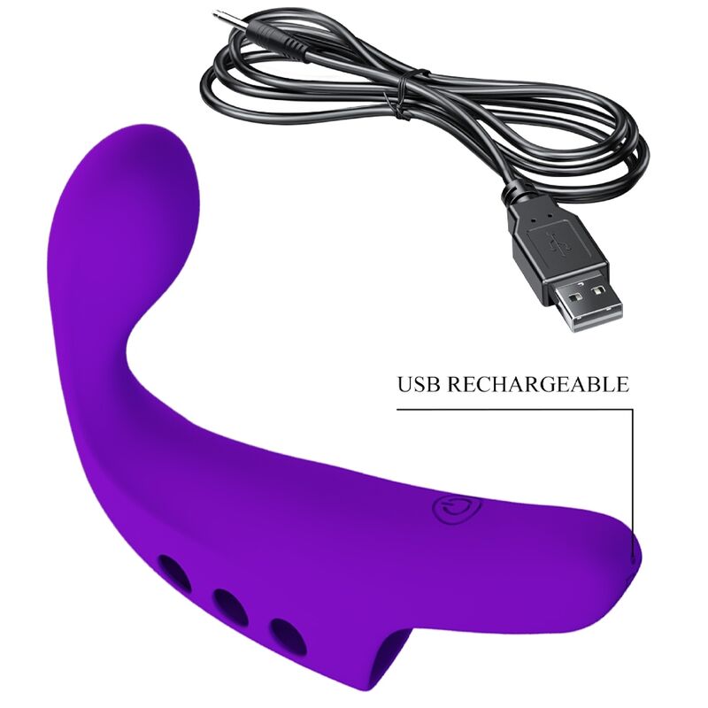 Pretty Love Gorgon Vibratore ricaricabile viola da dito – Design compatto per un elegante piacere personale