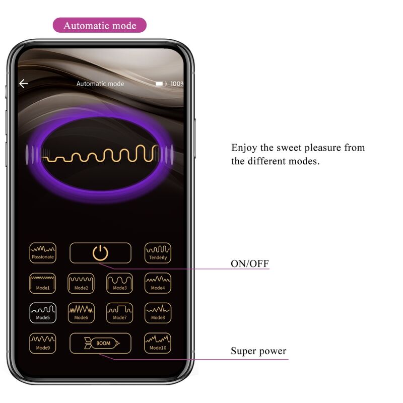 PRETTY LOVE Nymph Uovo Vibrante Viola Controllato da App - Design Innovativo con Telecomando per un Piacere Personalizzato