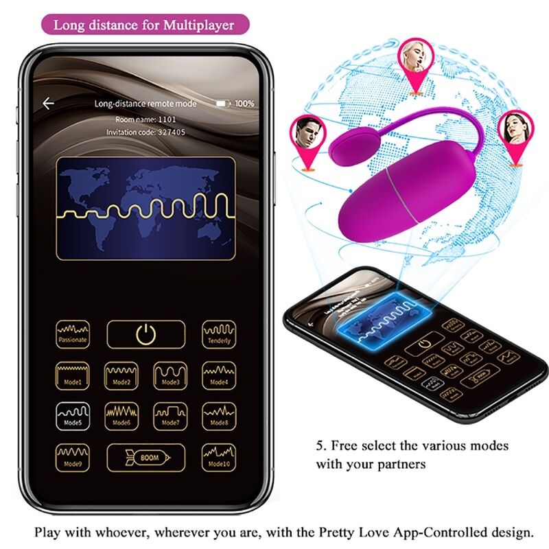 Comprar PRETTY LOVE Nymph Huevo Vibrador Controlado Por App Violeta – Innovador Diseño Con Control Remoto Para Placer Personalizado-Noxtic