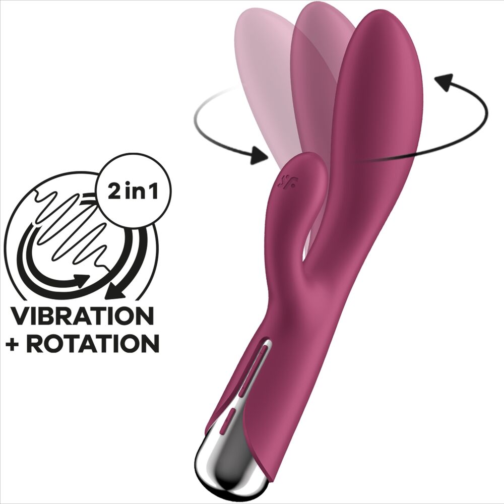 Satisfyer Spinning Rabbit 1 Rojo – Vibrador Recargable Con Estimulación Doble Para Placer Personalizado