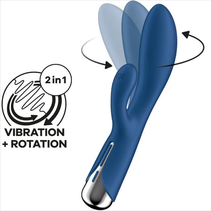 Satisfyer Spinning Rabbit 1 Rojo – Vibrador Recargable Con Estimulación Doble Para Placer Personalizado