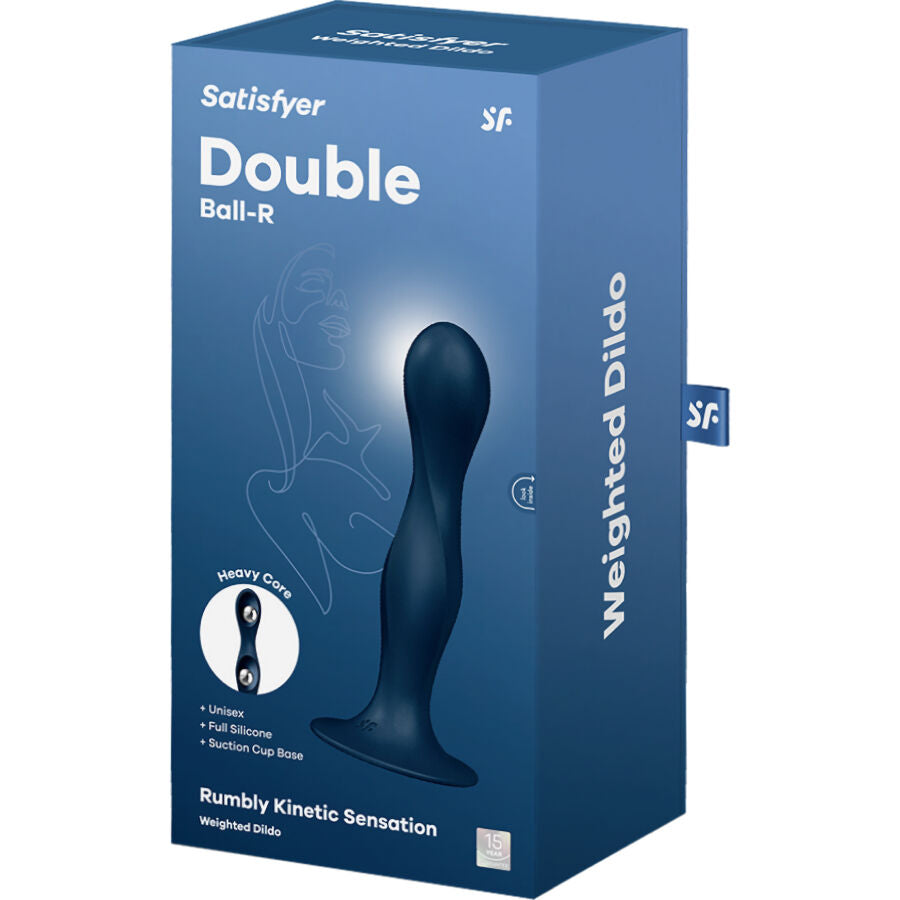 Dildo Satisfyer Double Ball-R Garnet – Giocattolo erotico in silicone ipoallergenico per una stimolazione unica