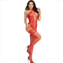 LEG AVENUE - RED HALTER NECK BODYSTOCKING RED HEARTS