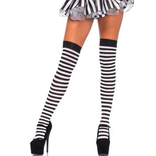 Comprar LEG AVENUE Calcetines Altos Rayas Negro Blanco – Estilo Divertido Para Ocasiones Festivas-Noxtic
