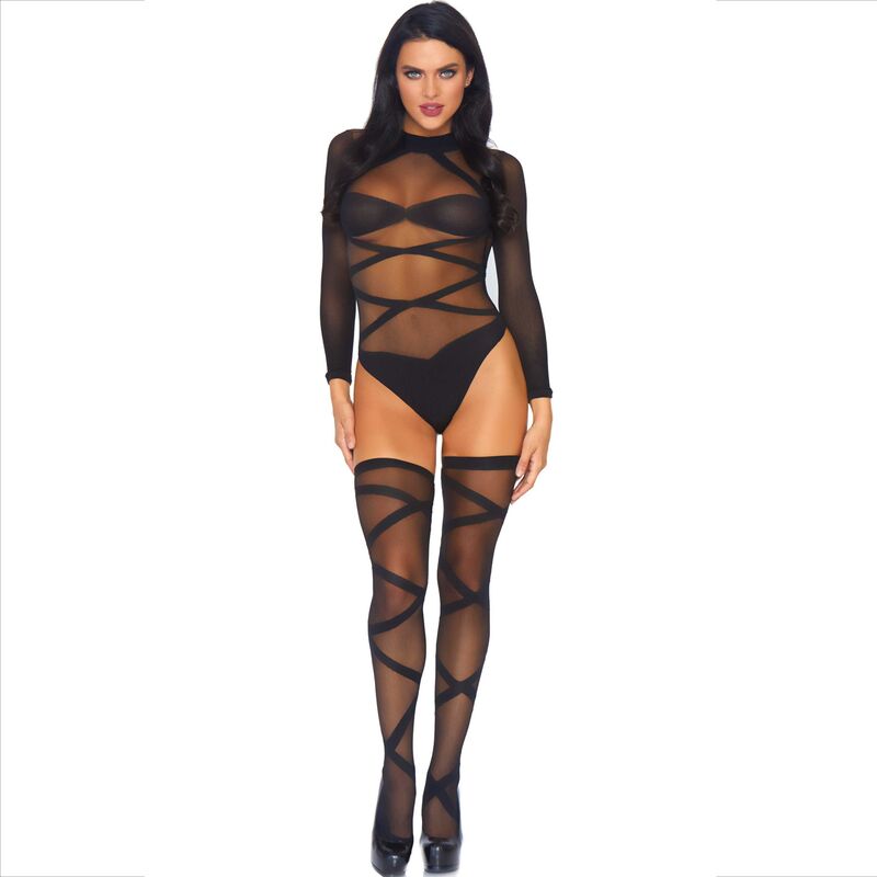 LEG AVENUE Set 2 Piezas Body Con Medias – Diseño Elegante Para Realzar Tu Feminidad