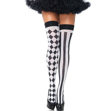 Comprar LEG AVENUE Calcetines Altos Arlequín Negro Blanco – Diseño Elegante Para Estilo Único y Comodidad-Noxtic