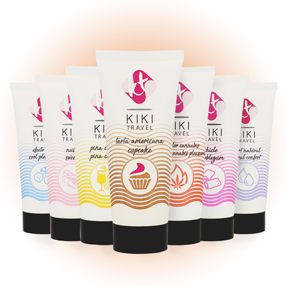 KIKÍ Travel Gliding Gel Gusto Cupcake Americano 50 ml – Lubrificante a base d’acqua per una sensazione setosa