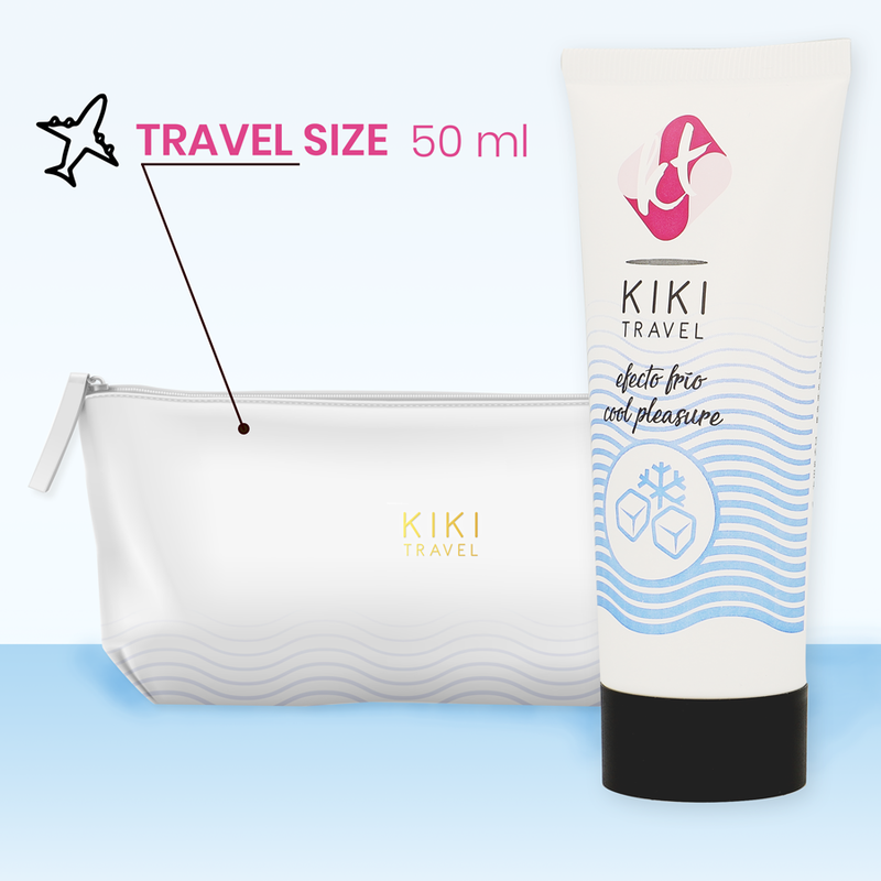 KIKÍ Travel Gel Deslizador Efecto Frío 50 Ml – Tacto Sedoso Con Sensación Refrescante