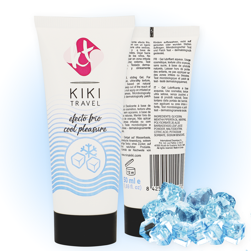 KIKÍ Travel Gel Deslizador Efecto Frío 50 Ml – Tacto Sedoso Con Sensación Refrescante
