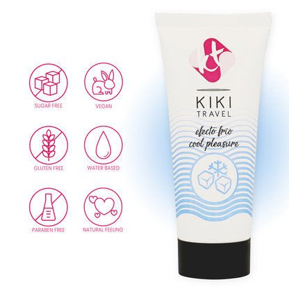 KIKÍ Travel Gel Deslizador Efecto Frío 50 Ml – Tacto Sedoso Con Sensación Refrescante