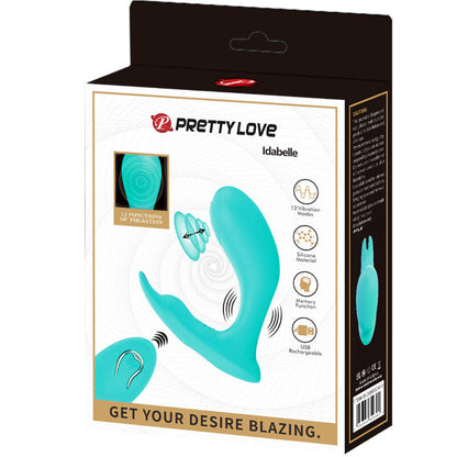 Pretty Love Idabelle Control Remoto Azul – Masajeador Portátil Con Vibración Y Pulsación Ajustable