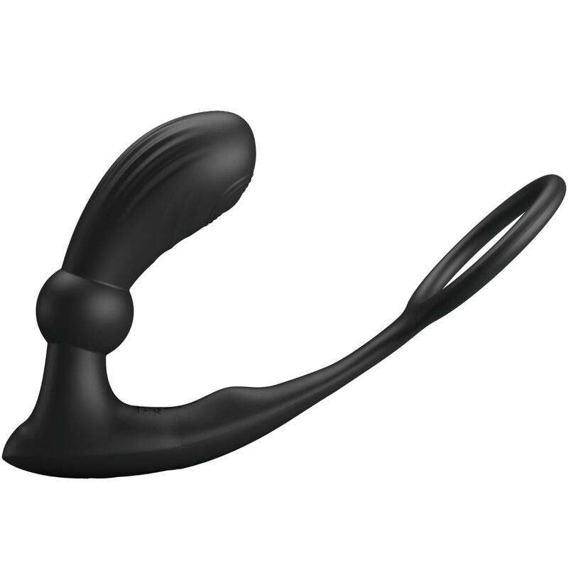 PRETTY LOVE Warren Anillo Y Vibrador Anal Negro – Diseño Innovador Para Placer Compartido