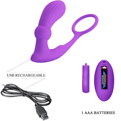 PRETTY LOVE Warren Anillo Y Vibrador Anal Violeta – Diseño Innovador Para Placer Compartido