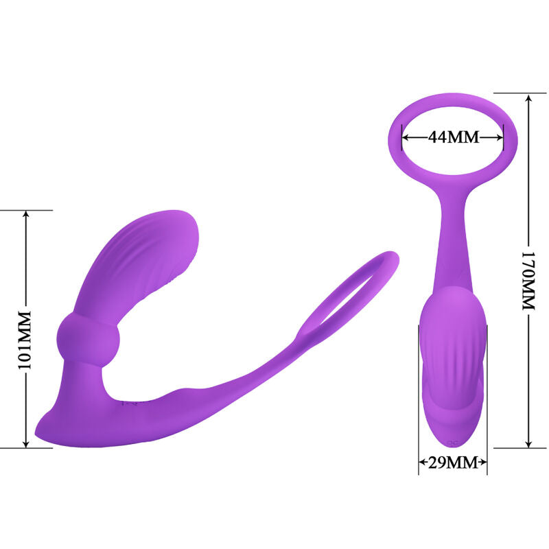 PRETTY LOVE Warren Anillo Y Vibrador Anal Violeta – Diseño Innovador Para Placer Compartido