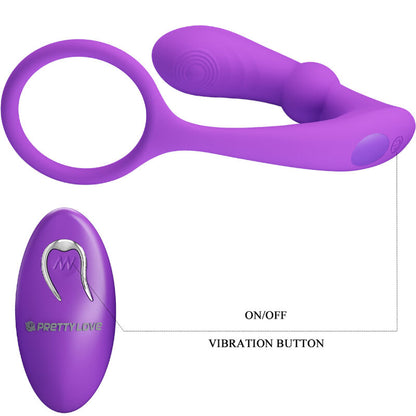 PRETTY LOVE Warren Anillo Y Vibrador Anal Violeta – Diseño Innovador Para Placer Compartido