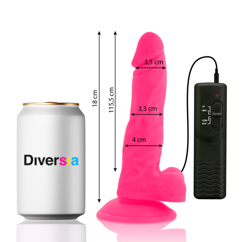 Comprar DIVERSIA Dildo Realista Flexible Rosa 18 cm – Diseño Ergonómico Con Vibración Para Placer Único-Noxtic