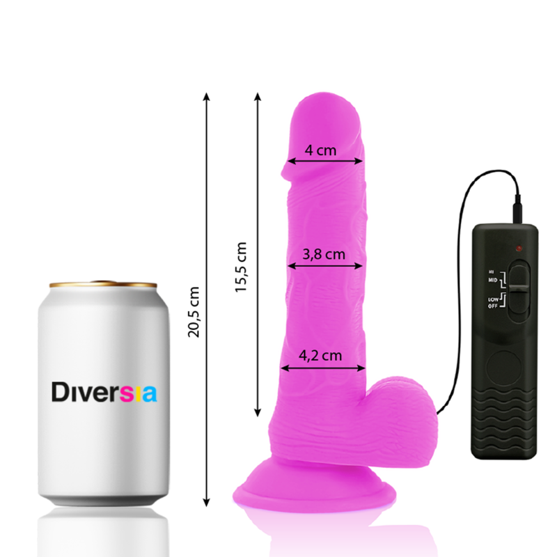 Comprar DIVERSIA Dildo Realístico Flexible Lila – Vibración Con Diseño Ergonómico Para Placer Personal-Noxtic