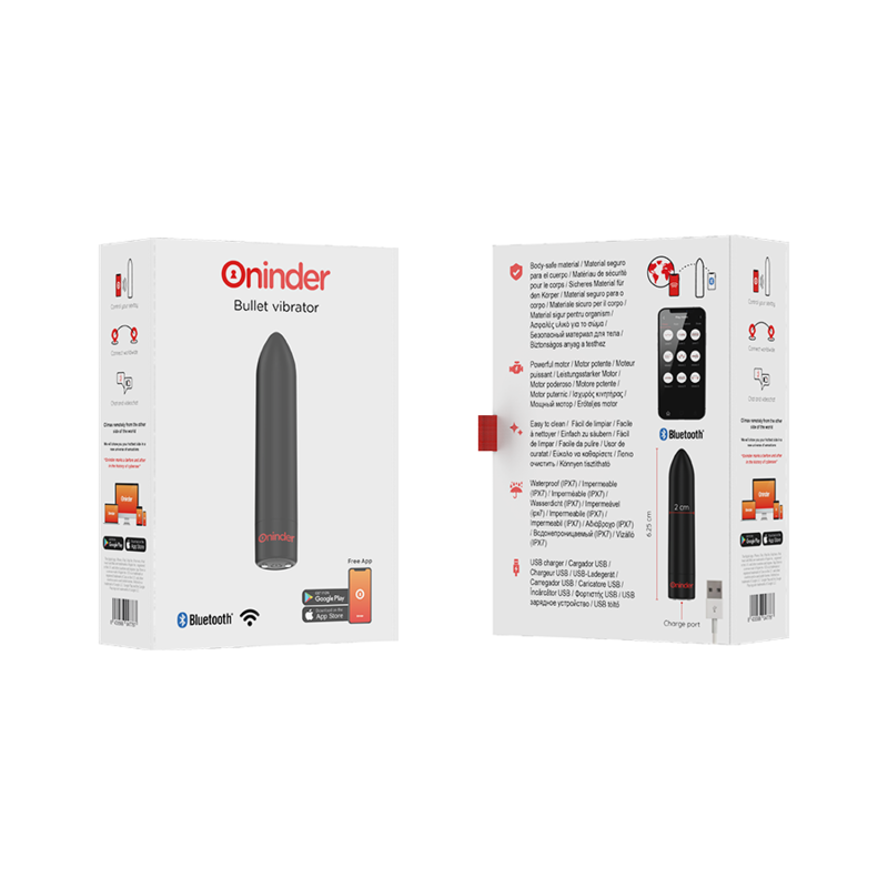 ONINDER Berlin Black Vibrating Bullet – Stimolatore con 9 modalità di vibrazione e app gratuita