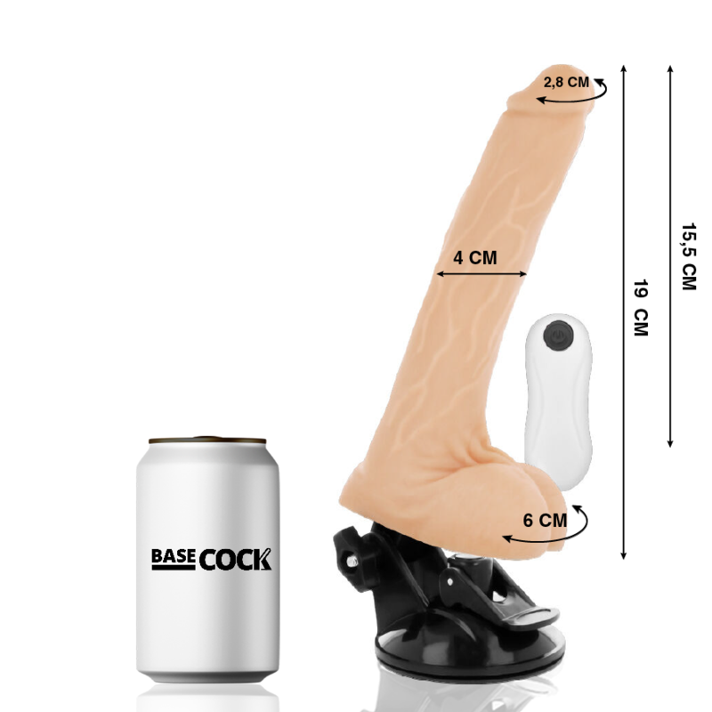 Basecock Vibrador Realista Control Remoto 19 Cm – Vibrador Recargable Con Estimulación Personalizada