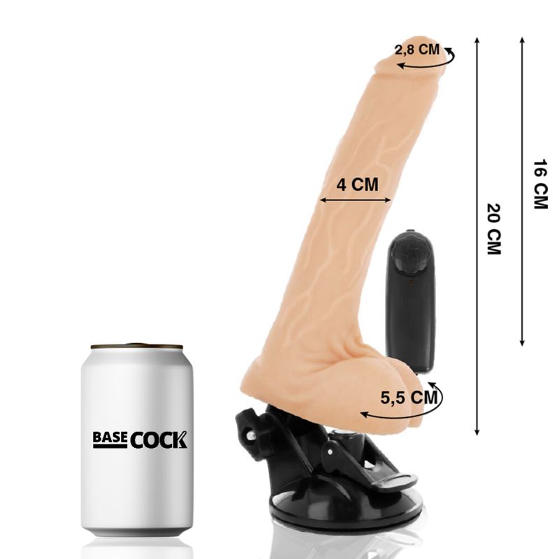 Basecock Vibrador Realista Control Remoto 20 Cm – Juguete Ergonómico Para Placer Personalizado