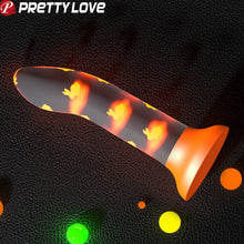 PRETTY LOVE - MAGICAL NIGHTFALL ORANGE LIGHT-UP NON-VIBRATING DILDO