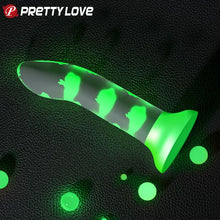 PRETTY LOVE - MAGICAL NIGHTFALL GREEN LIGHT-UP NON-VIBRATING DILDO