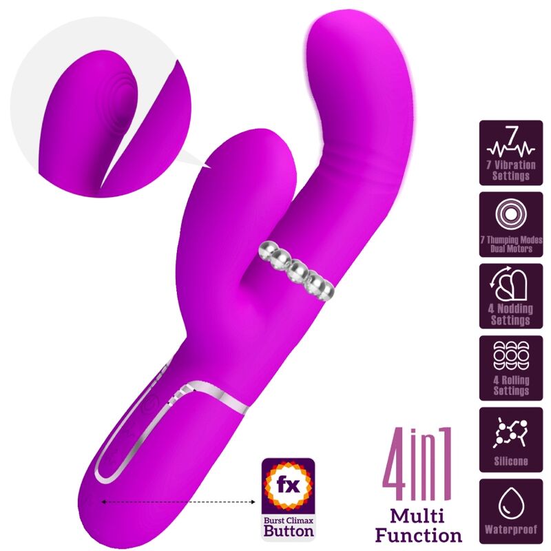 PRETTY LOVE Vibrador Multifunción Fucsia – Estimulador Con 7 Modos De Vibración Para Placer Personalizado