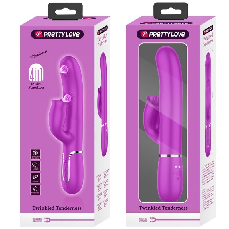 Vibratore coniglio leccabile Pretty Love Fuchsia - 7 modalità di stimolazione per un doppio piacere