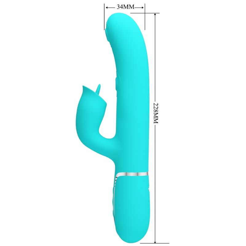 Comprar Pretty Love Vibrador Rabbit Con Licking Verde Agua – 7 Modos De Estimulación Para Placer Dual-Noxtic