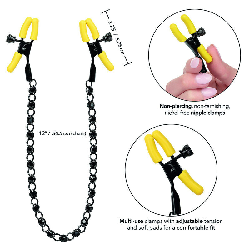 Comprar CALEXOTICS Boundless Pinzas Para Pezones – Estimulación Ajustable Con Cristales Brillantes-Noxtic