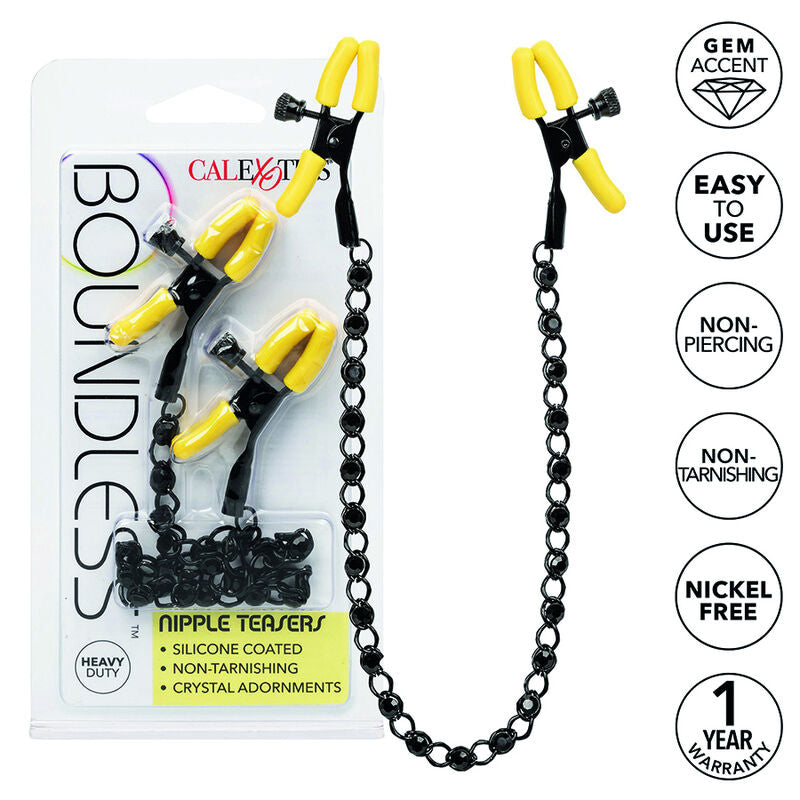 Comprar CALEXOTICS Boundless Pinzas Para Pezones – Estimulación Ajustable Con Cristales Brillantes-Noxtic